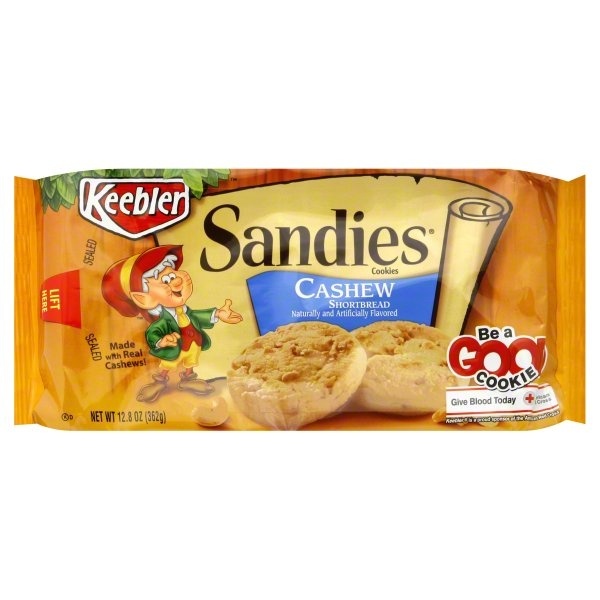 slide 1 of 6, Keebler Sandies Cashew Shortbred Cookies, 12.8 oz
