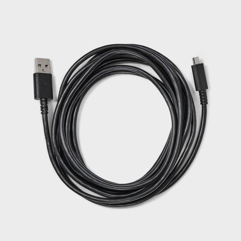 slide 2 of 3, 10' USB-A to Micro-USB Cable - dealworthy™ Black, 1 ct