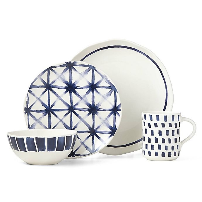 slide 1 of 4, Lenox Painted Elements Indigo Sketch Place Setting, 4 ct