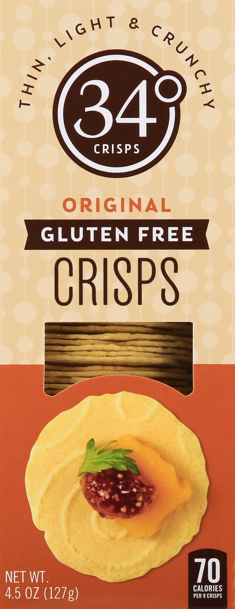 slide 9 of 9, 34 Degrees Crisps Original Gluten Free, 4.5 oz