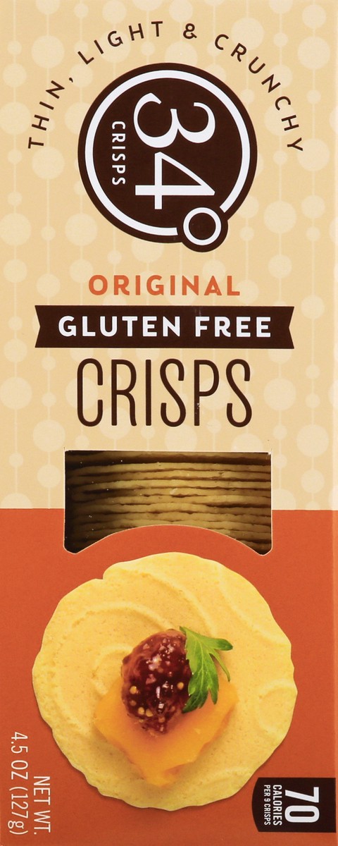 slide 9 of 9, 34 Degrees Crisps Original Gluten Free, 4.5 oz