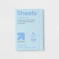 Oil Absorbing Sheets - 100ct - up&up™: Hypoallergenic, Face Use, Oily Skin, Wipe Form