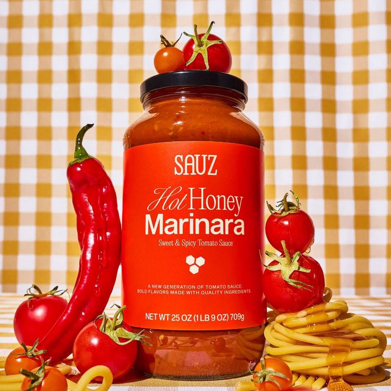 slide 3 of 7, Sauz Hot Honey Marinara Sweet and Spicy Tomato Sauce - 25oz, 25 oz