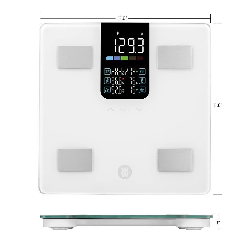 slide 2 of 9, Weight Watchers Color Display Body Analysis Scale, 1 ct