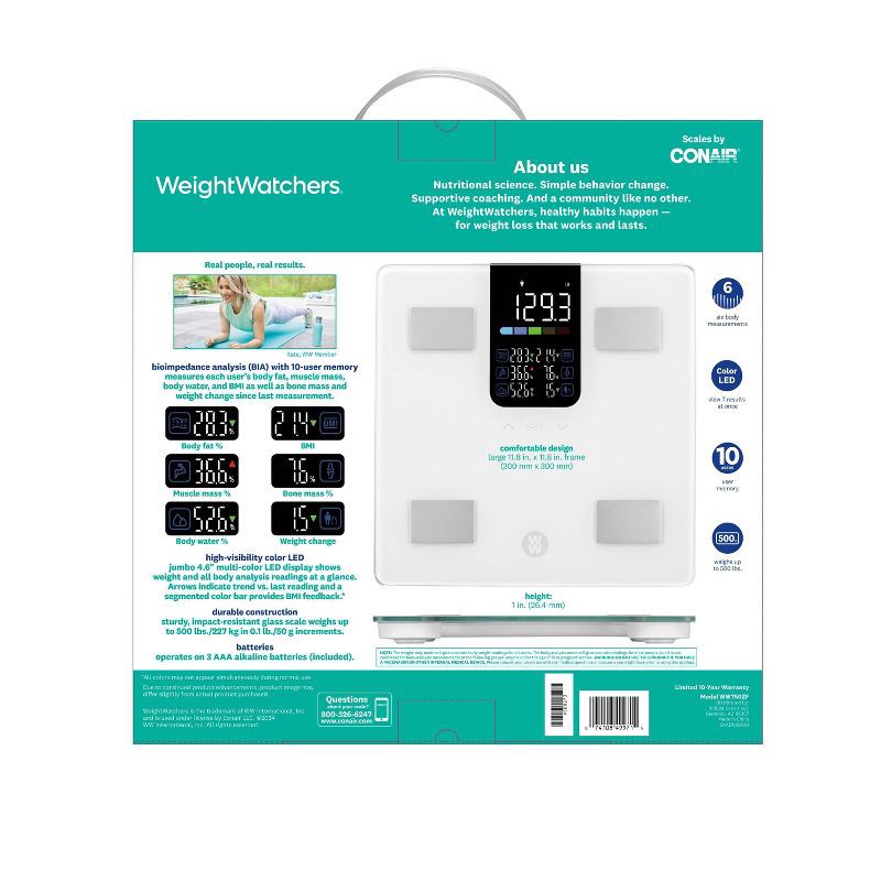 slide 9 of 9, Weight Watchers Color Display Body Analysis Scale, 1 ct
