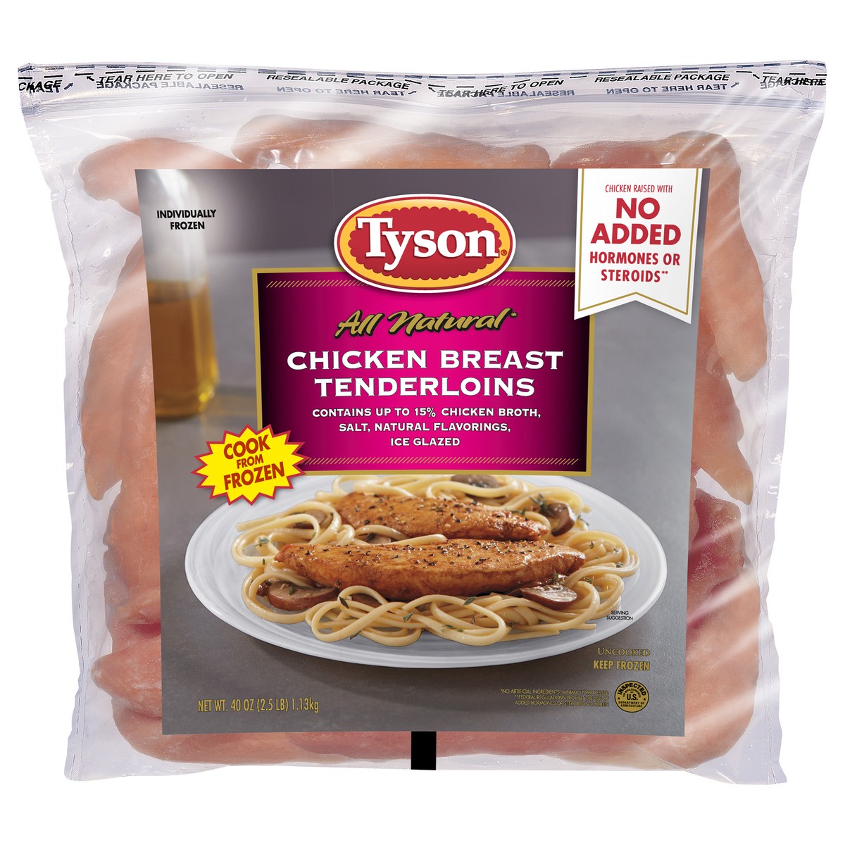 slide 1 of 9, Tyson All Natural Chicken Tenderloins - Frozen - 40oz, 40 oz