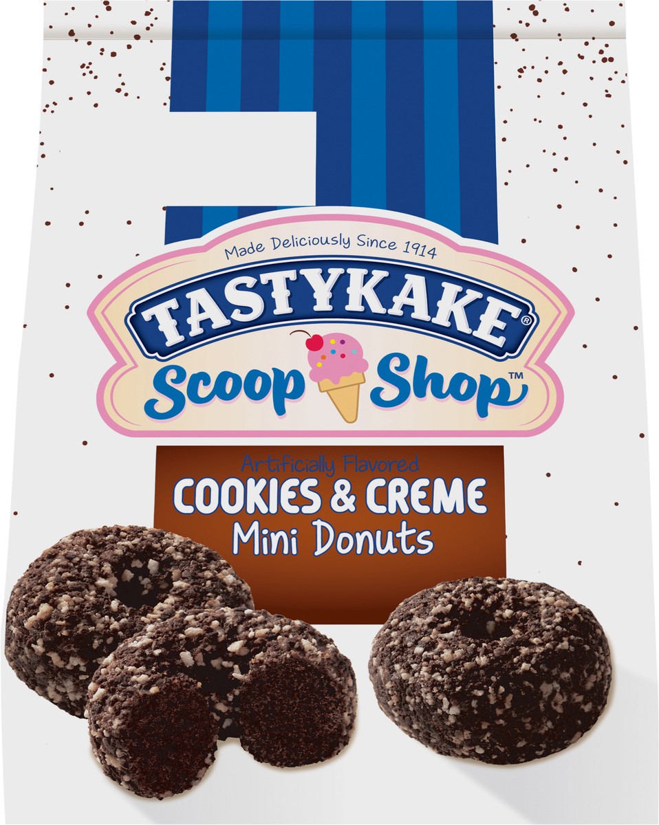 slide 5 of 9, Tastykake Scoop Shop™ Cookies & Creme Mini Donuts 9.5 oz. Bag, 9.5 oz