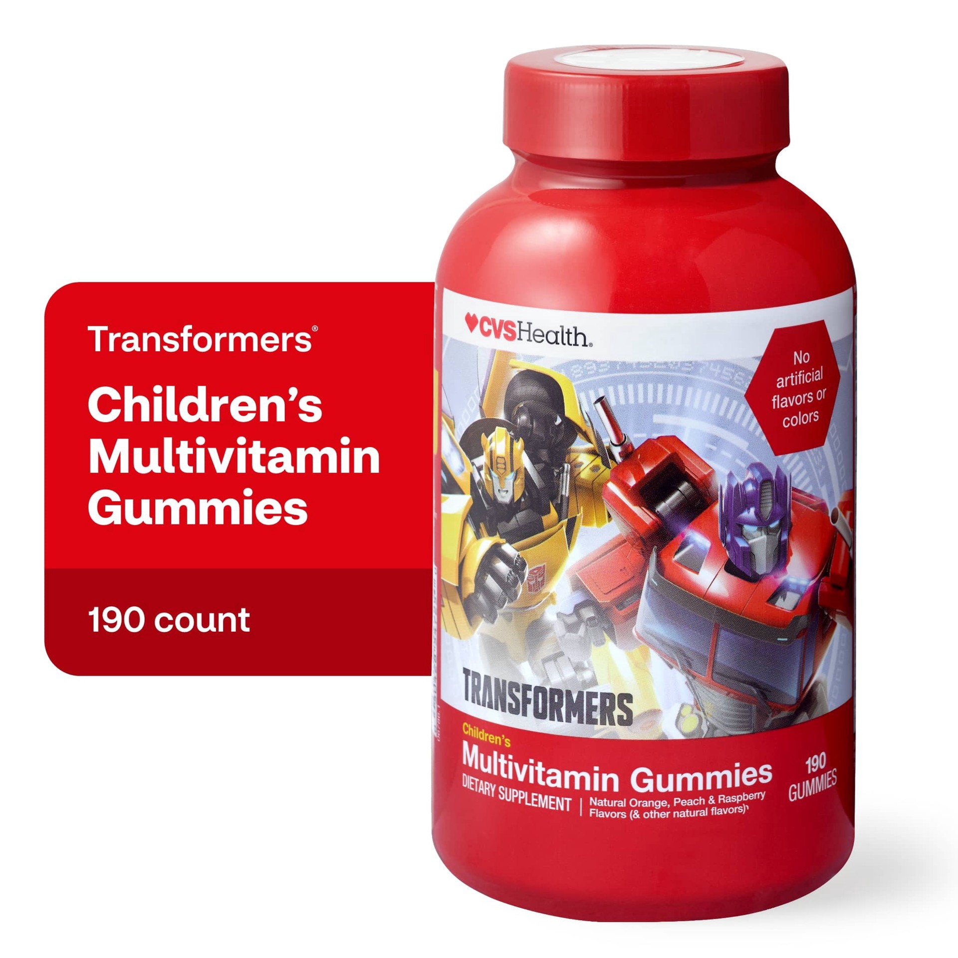 slide 1 of 1, CVS Health Kids Tranformers Multivitamin Gummies, 190 ct