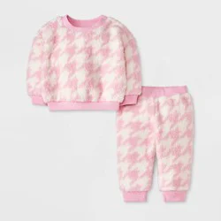 Baby Shearling Top & Bottom Set - Cat & Jack™ Light Pink 18M