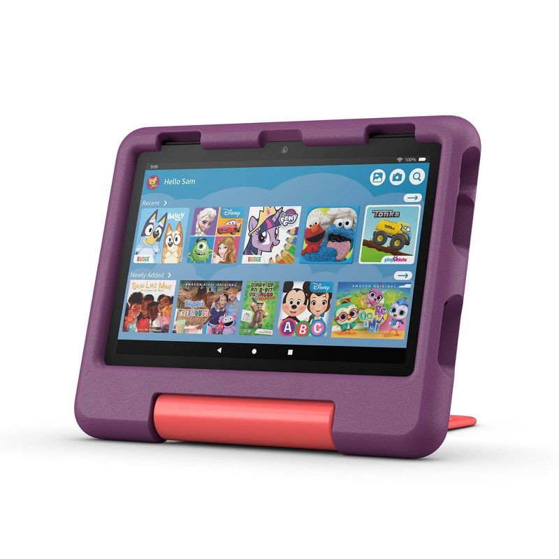 slide 1 of 8, Amazon Fire HD 8 Kids Tablet (2024) - Grape, 1 ct