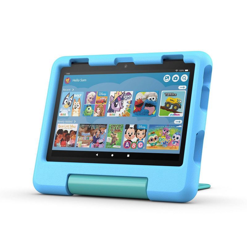 slide 1 of 8, Amazon Fire HD 8 Kids Tablet (2024) - Blue, 1 ct