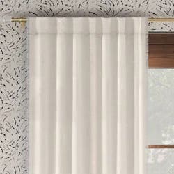 50"x84" Blackout Slub Weave Raw Edge Curtain Panel Ivory - Threshold™