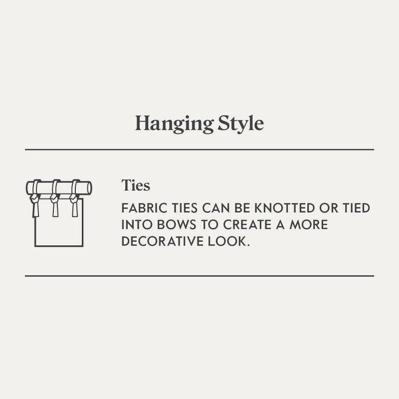 slide 5 of 5, 50"x84" Blackout Aruba Tie-Top Curtain Panel Off-White - Threshold™, 1 ct