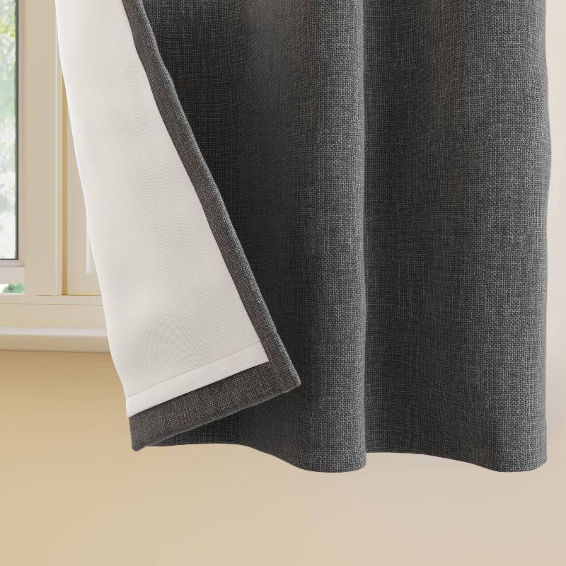 slide 3 of 5, 50"x63" Blackout Aruba Tie-Top Curtain Panel Gray - Threshold™, 1 ct