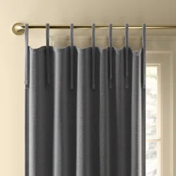 50"x63" Blackout Aruba Tie-Top Curtain Panel Charcoal - Threshold™