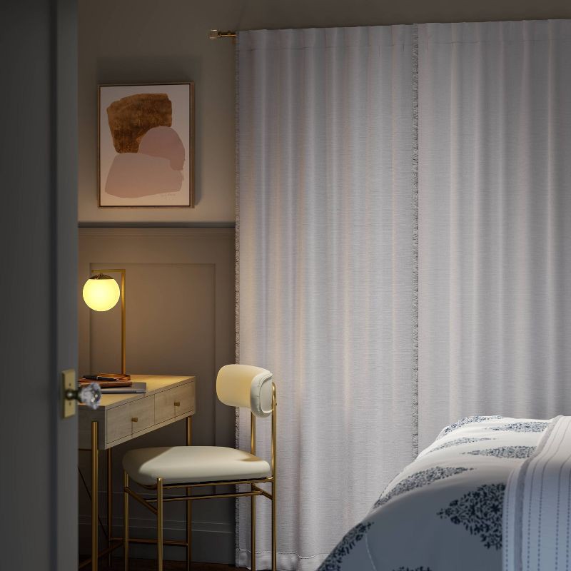 slide 3 of 7, 50"x84" Blackout Slub Weave Raw Edge Curtain Panel White - Threshold™, 1 ct