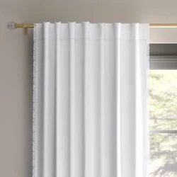 50"x84" Blackout Slub Weave Raw Edge Curtain Panel White - Threshold™
