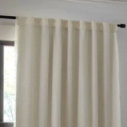 50"x63" Blackout Slub Weave Raw Edge Curtain Panel Ivory - Threshold™