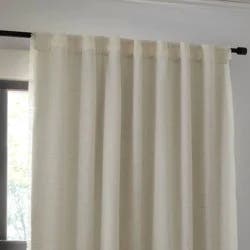 50"x63" Blackout Slub Weave Raw Edge Curtain Panel Ivory - Threshold™