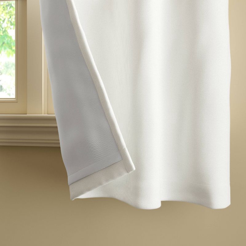 slide 3 of 3, 50"x63" Blackout Aruba Tie-Top Curtain Panel Off-White - Threshold™, 1 ct