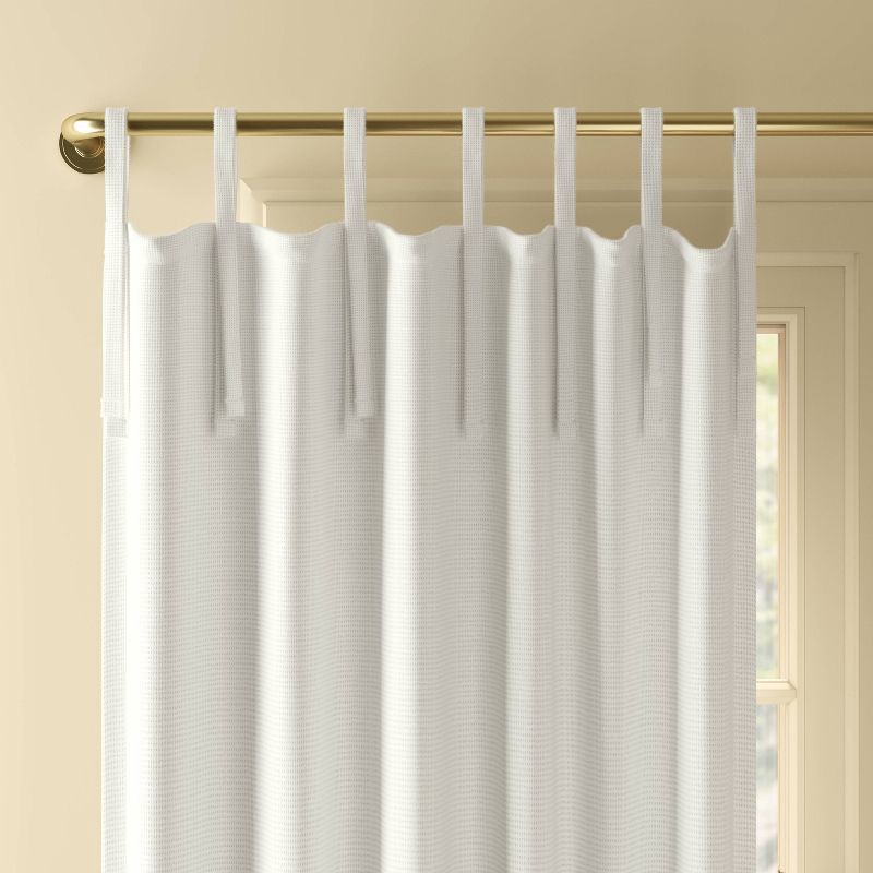 slide 1 of 3, 50"x63" Blackout Aruba Tie-Top Curtain Panel Off-White - Threshold™, 1 ct