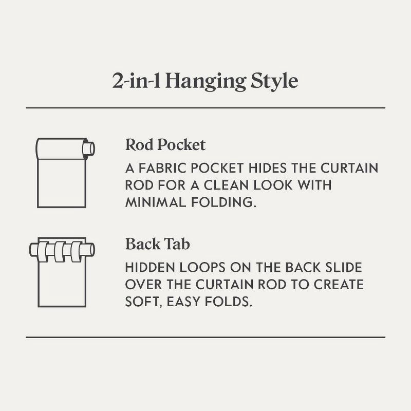 slide 6 of 6, 50"x63" Blackout Slub Weave Raw Edge Curtain Panel White - Threshold™, 1 ct