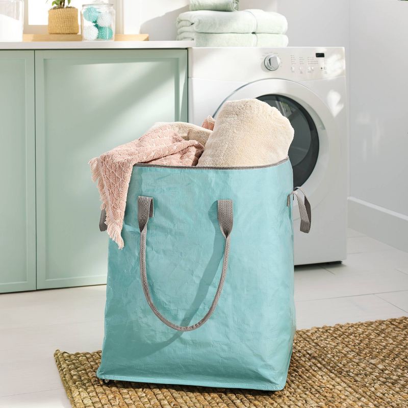 slide 2 of 4, Storage Bag with Wheels Pewter Aqua - Brightroom™, 1 ct