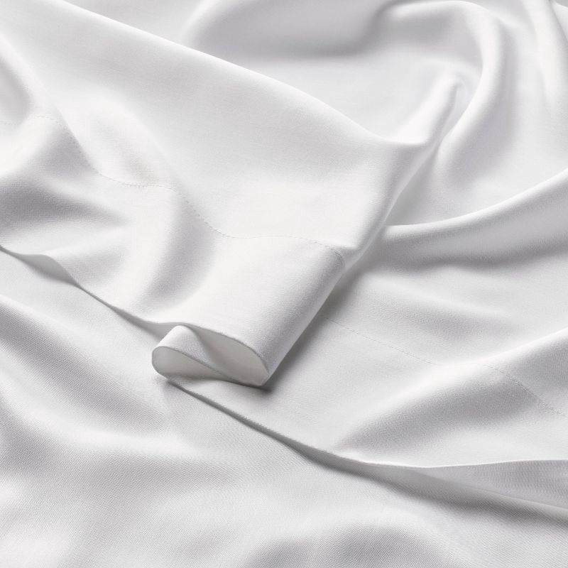 slide 3 of 7, King 400 Thread Count Rayon from Bamboo Sheet Set White - Casaluna™, 1 ct