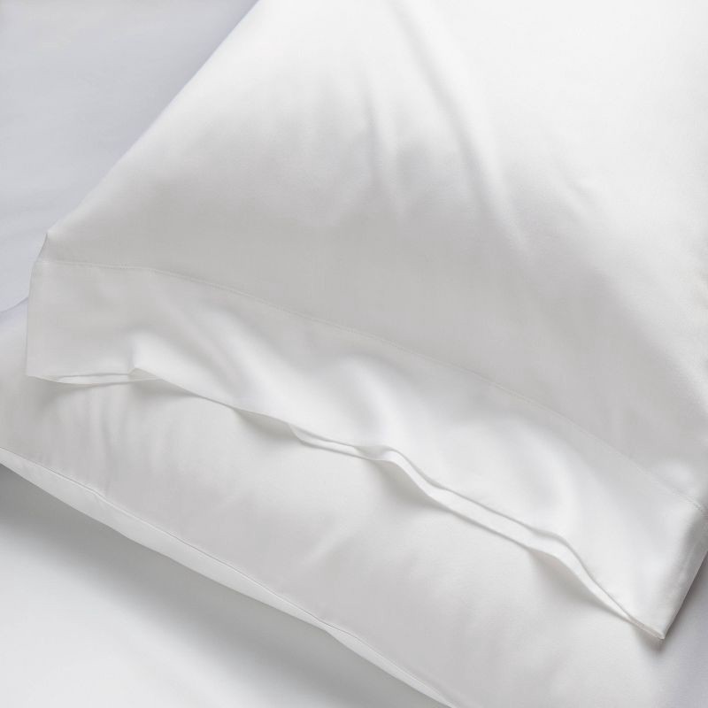 slide 5 of 7, King 400 Thread Count Rayon from Bamboo Sheet Set White - Casaluna™, 1 ct
