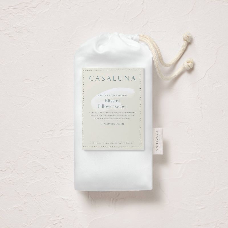 slide 5 of 5, King 400 Thread Count Rayon from Bamboo Pillowcases White - Casaluna™, 1 ct