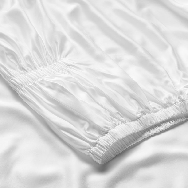 slide 4 of 7, Queen 400 Thread Count Rayon from Bamboo Sheet Set White - Casaluna™, 1 ct