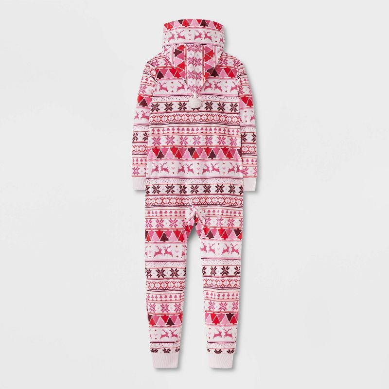 slide 2 of 4, Girls' Christmas 'Fairisle' Union Suit - Cat & Jack™ Pink XL, 1 ct