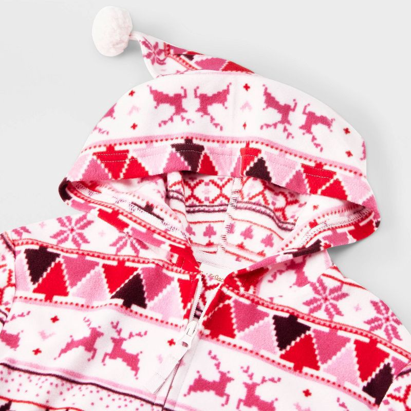 slide 3 of 4, Girls' Christmas 'Fairisle' Union Suit - Cat & Jack™ Pink XL, 1 ct