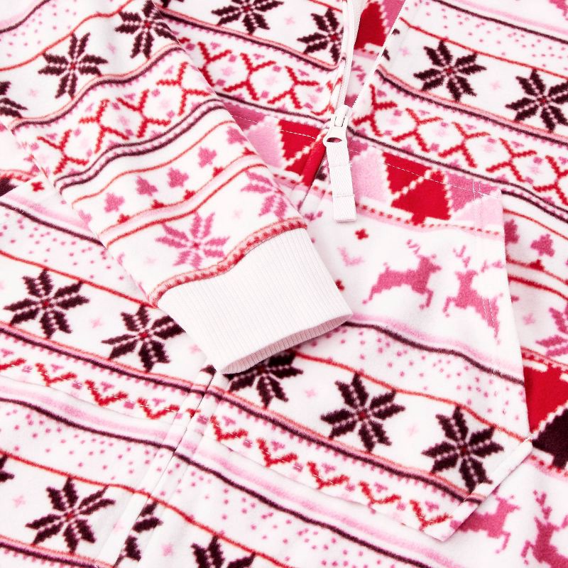 slide 4 of 4, Girls' Christmas 'Fairisle' Union Suit - Cat & Jack™ Pink XL, 1 ct