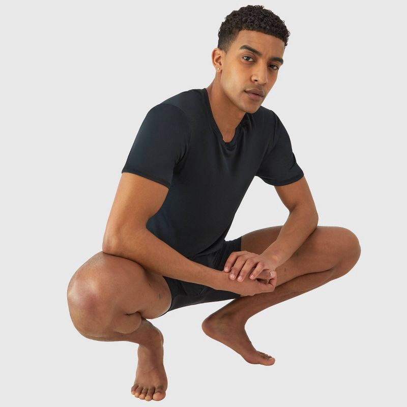 slide 8 of 9, Hanes Premium Men's 2pk Move Breathable Mesh Crew Neck T-Shirt X-Temp - Black M: Moisture Wicking, Quick Dry, 4-Way Stretch, Tagless, 2 ct