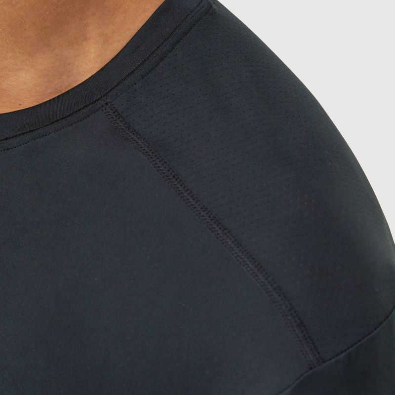 slide 3 of 9, Hanes Premium Men's 2pk Move Breathable Mesh Crew Neck T-Shirt X-Temp - Black L: Moisture Wicking, Quick Dry, 4-Way Stretch, Tagless, 2 ct