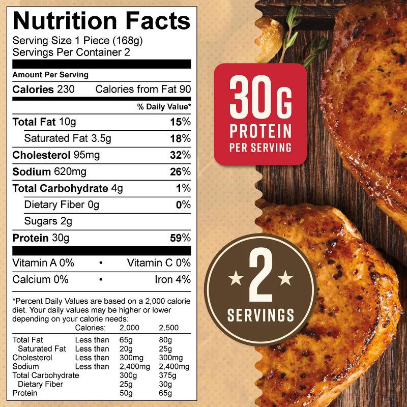 slide 9 of 9, Tyson Savory Campfire Pork Chop - 12oz, 12 oz