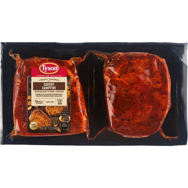 slide 1 of 9, Tyson Savory Campfire Pork Chop - 12oz, 12 oz