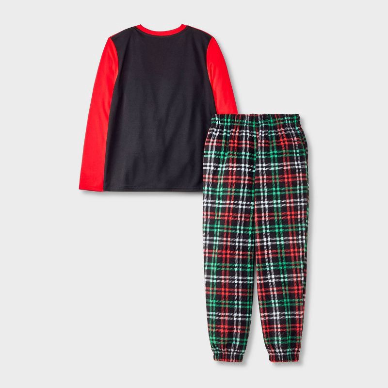 slide 2 of 4, Boys' 2pc Long Sleeve Raglan Pajama Set - Cat & Jack™ Red/Black XL, 2 ct