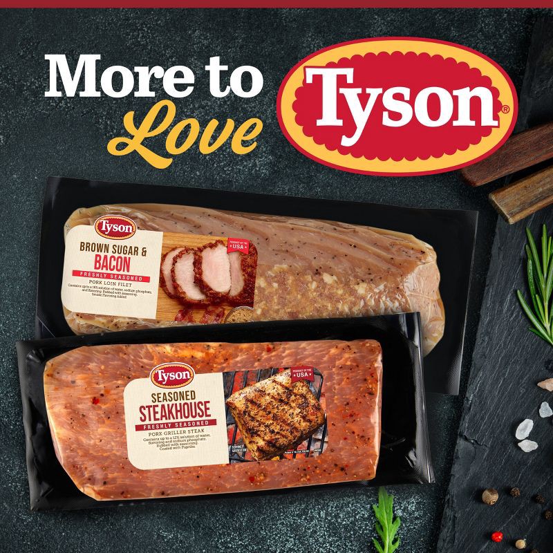 slide 7 of 11, Tyson Seasoned Steakhouse Pork Griller Steak - 12oz, 12 oz