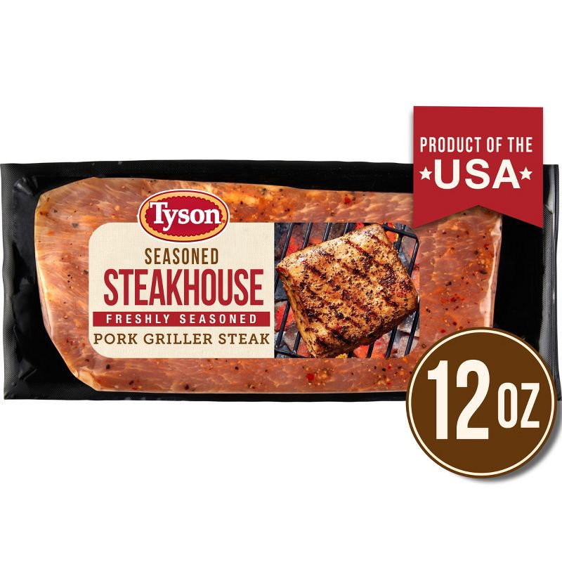 slide 1 of 11, Tyson Seasoned Steakhouse Pork Griller Steak - 12oz, 12 oz