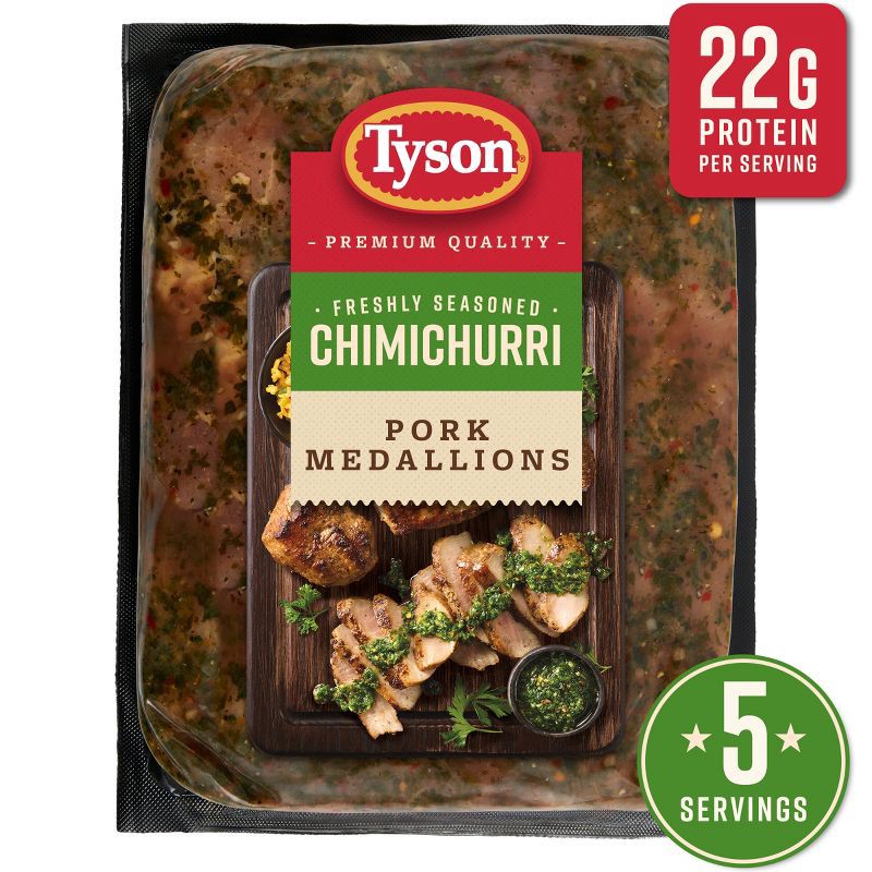 slide 1 of 10, Tyson Chimichurri Pork Medallions - 20oz, 20 oz