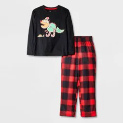 Boys' Christmas 2pc Long Sleeve Pajama Set - Cat & Jack™ Black/Red XL