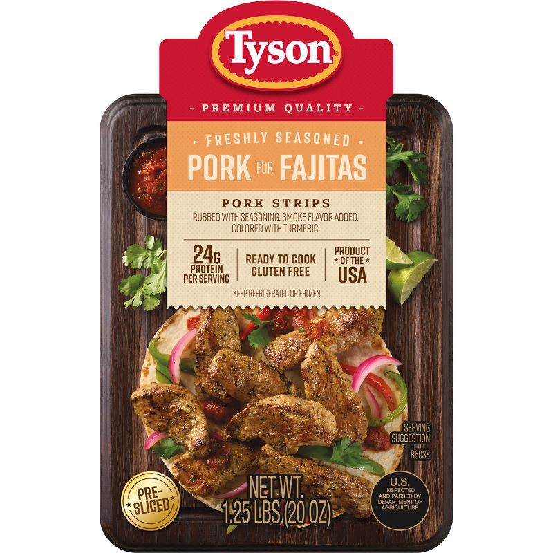 slide 2 of 4, Tyson Fajita Seasoned Pork Strips - 20oz, 20 oz