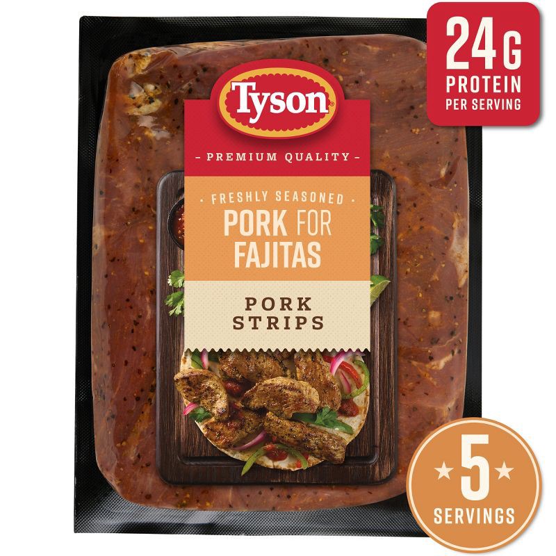 slide 1 of 4, Tyson Fajita Seasoned Pork Strips - 20oz, 20 oz