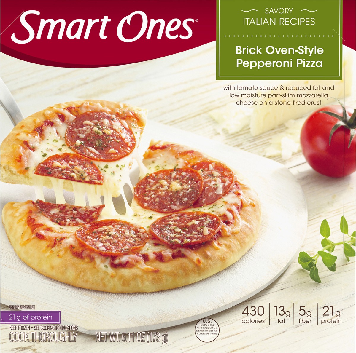 slide 5 of 13, Smart Ones Weight Watchers Smart Ones(r) Savory Italian Recipes Brick Oven-Style Pepperoni Pizza 6.11 oz. Box, 6.11 oz