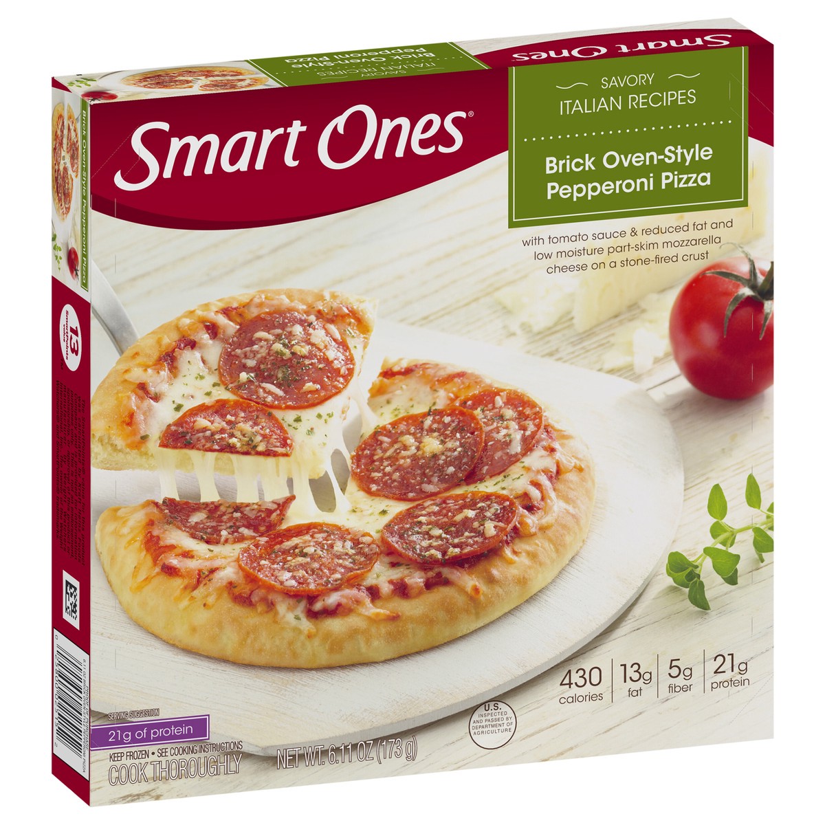 slide 12 of 13, Smart Ones Weight Watchers Smart Ones(r) Savory Italian Recipes Brick Oven-Style Pepperoni Pizza 6.11 oz. Box, 6.11 oz