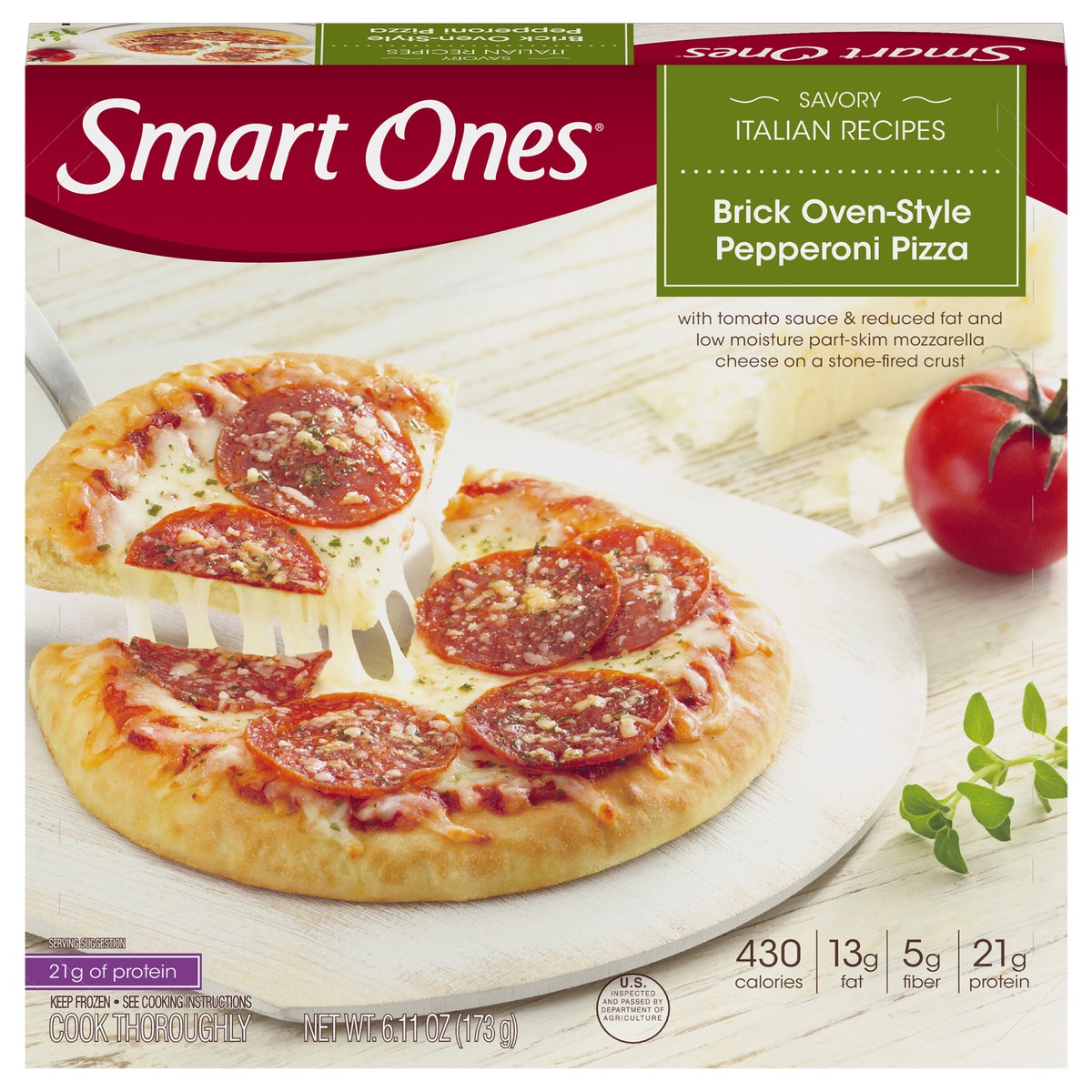 slide 13 of 13, Smart Ones Weight Watchers Smart Ones(r) Savory Italian Recipes Brick Oven-Style Pepperoni Pizza 6.11 oz. Box, 6.11 oz