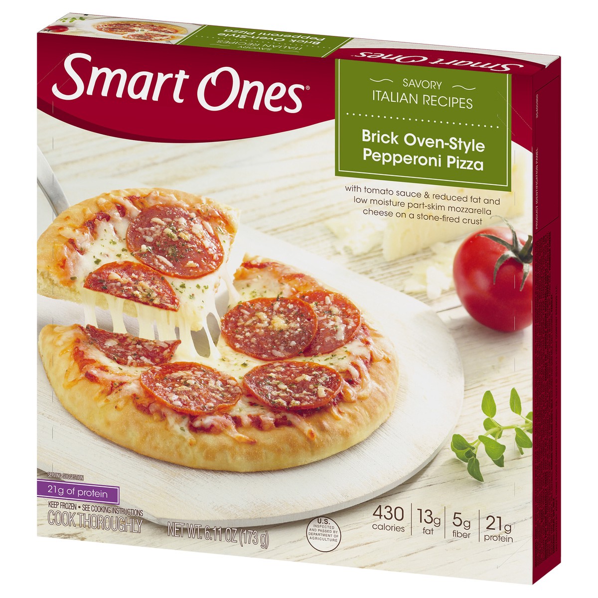 slide 9 of 13, Smart Ones Weight Watchers Smart Ones(r) Savory Italian Recipes Brick Oven-Style Pepperoni Pizza 6.11 oz. Box, 6.11 oz