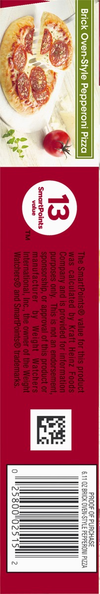 slide 3 of 13, Smart Ones Weight Watchers Smart Ones(r) Savory Italian Recipes Brick Oven-Style Pepperoni Pizza 6.11 oz. Box, 6.11 oz